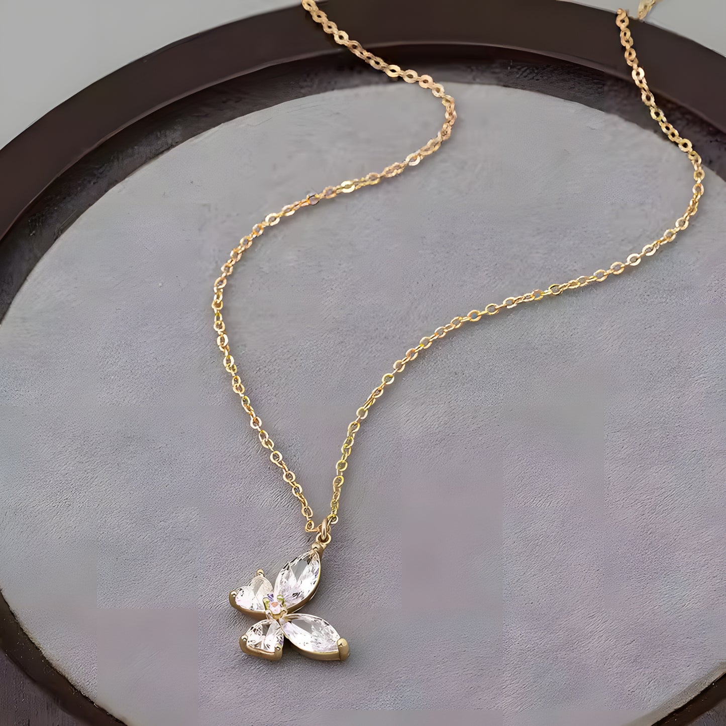 Crystal Flutter Butterfly Necklace