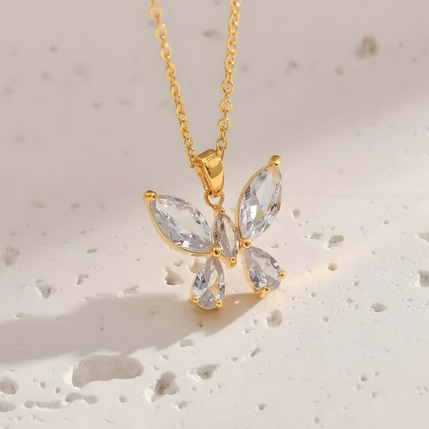 Crystal Flutter Butterfly Necklace