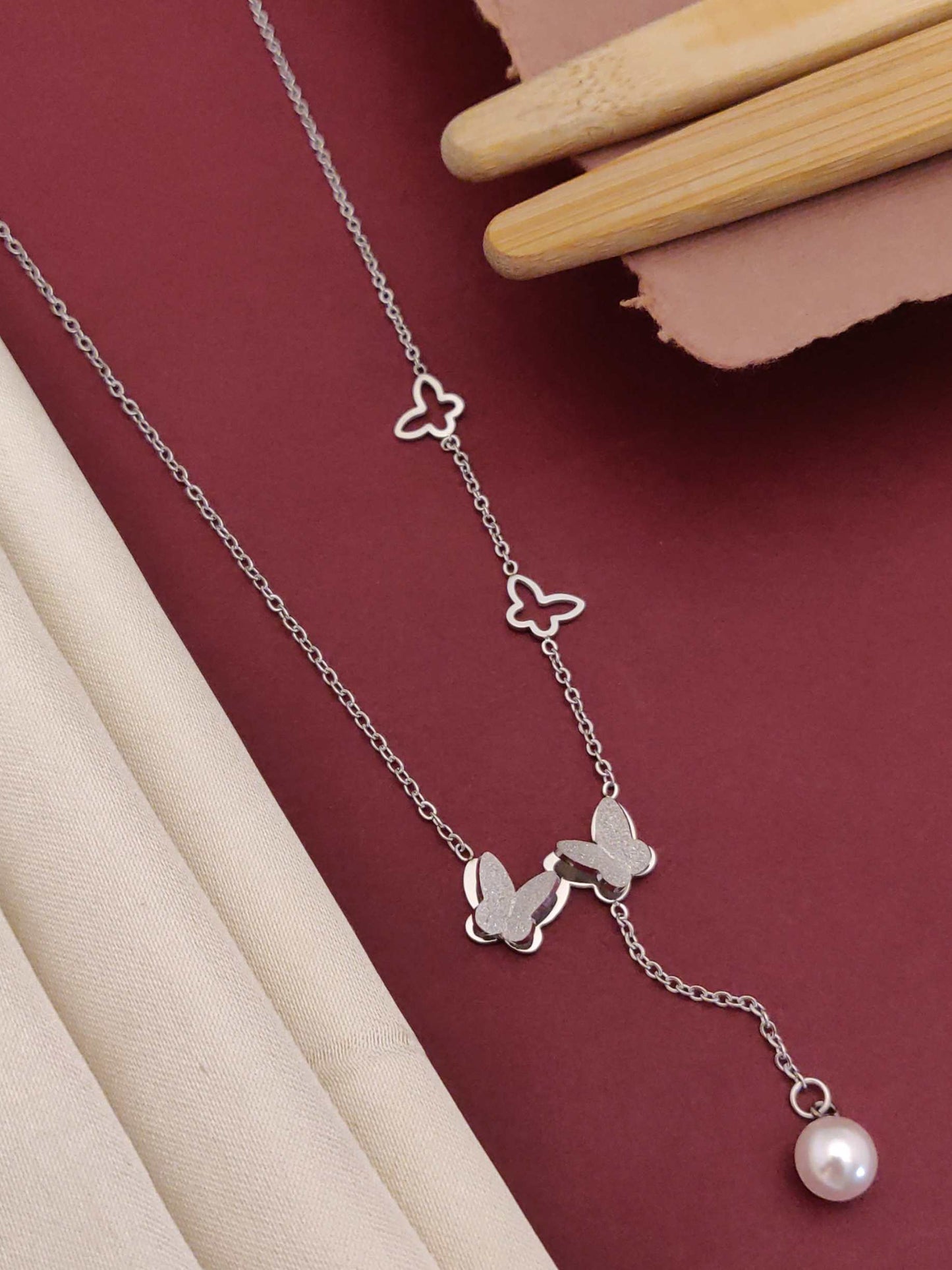 Serene Pearl Butterfly Necklace