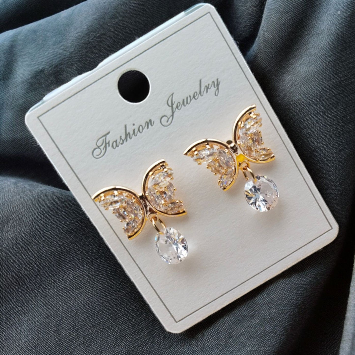 Butterfly Drop Crystal Earrings