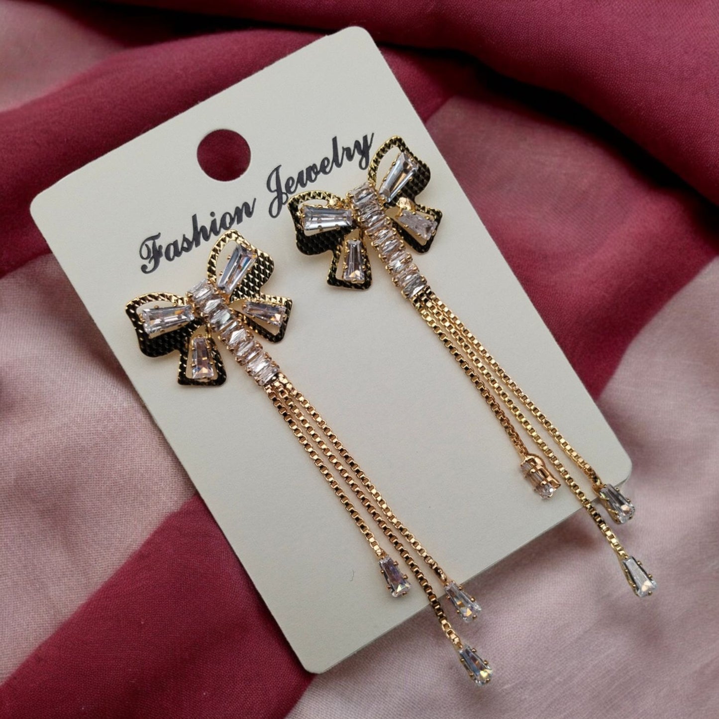 Bow Dangle Korean Earrings