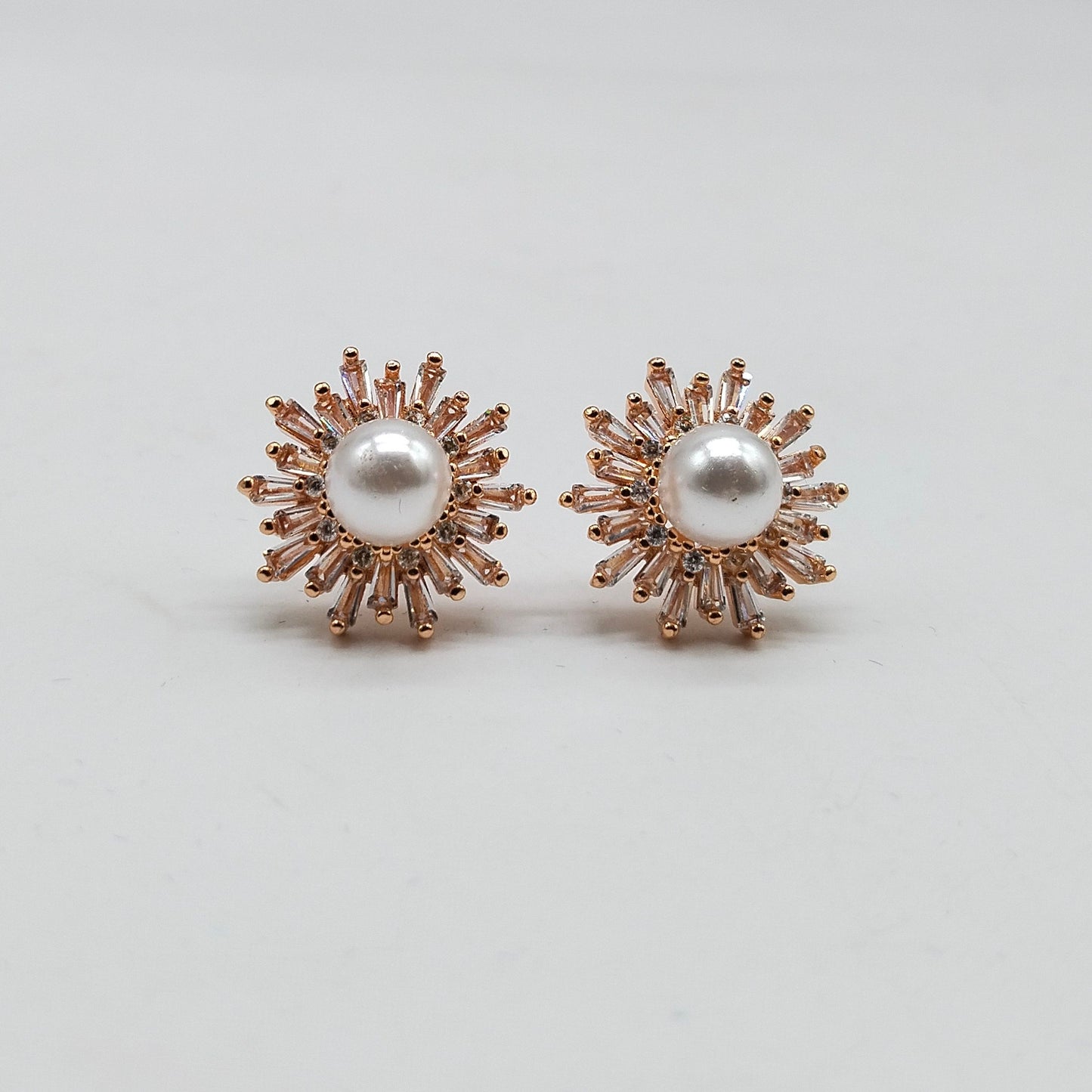 Rose Gold Pearl Radiance Earrings