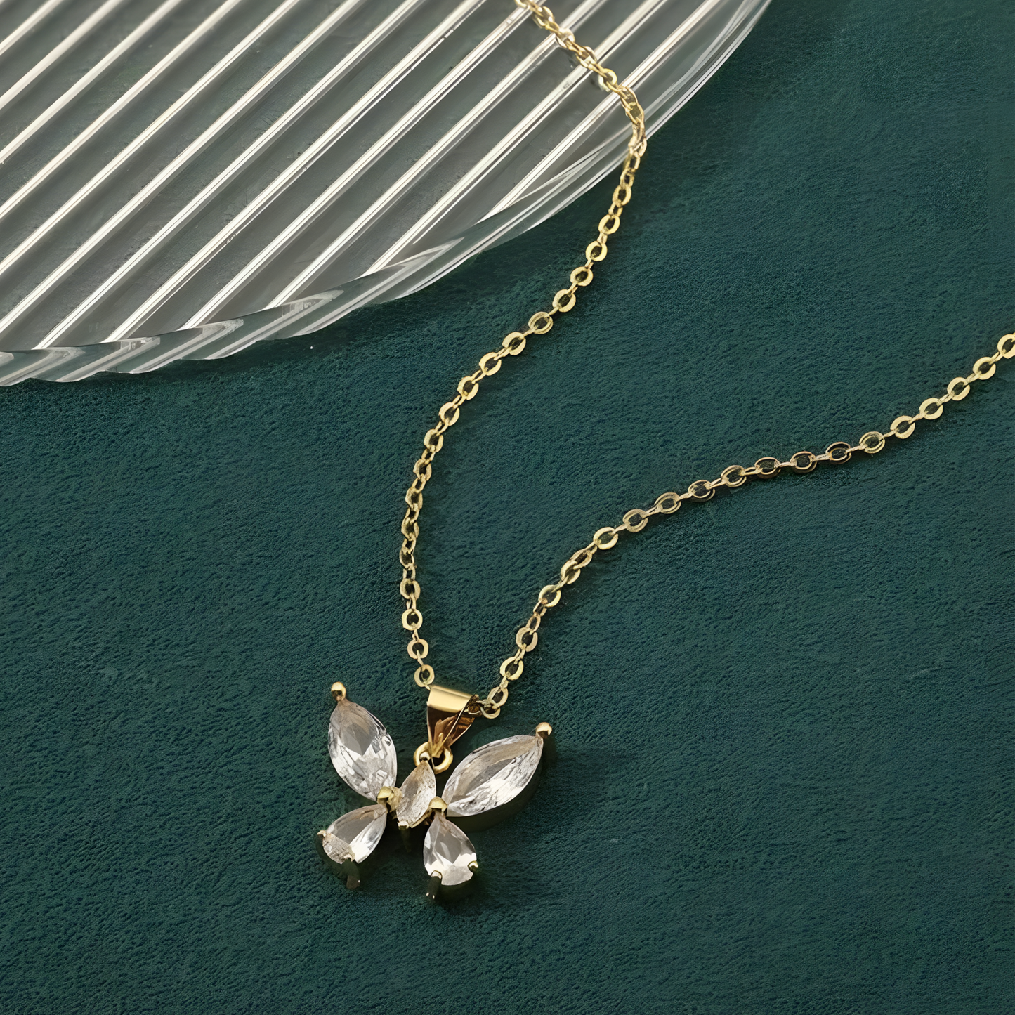 Crystal Flutter Butterfly Necklace