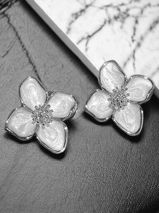 Silver Flower Stud Earrings