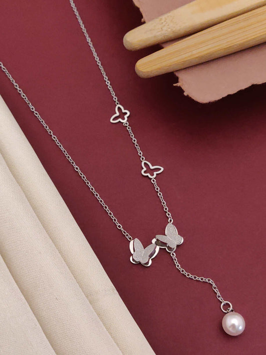 Serene Pearl Butterfly Necklace