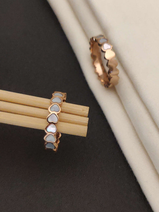 Heart Shape Small Mother Of Pearl Ring