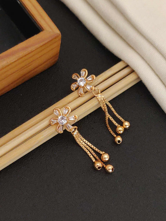 Flower Shape In AD Diamon Earring
