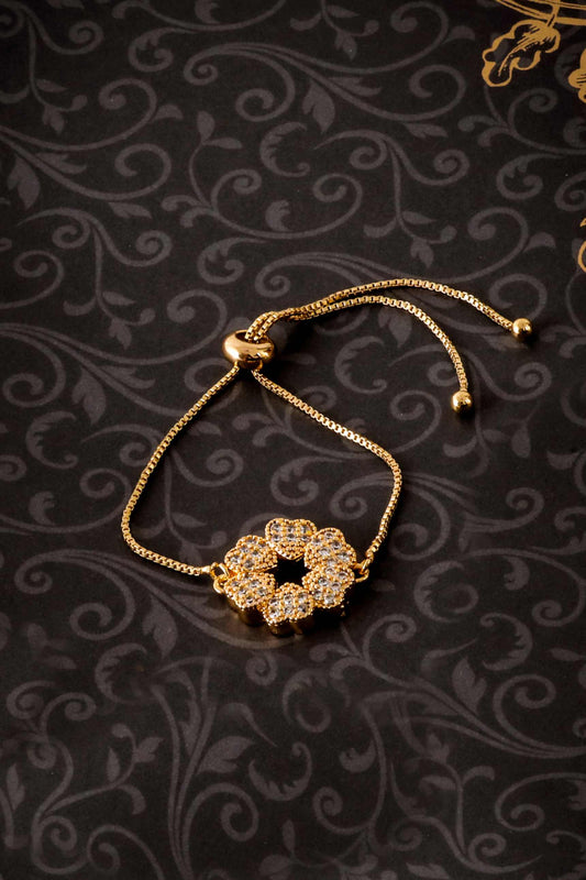 Diamond Petal Charm Bracelet