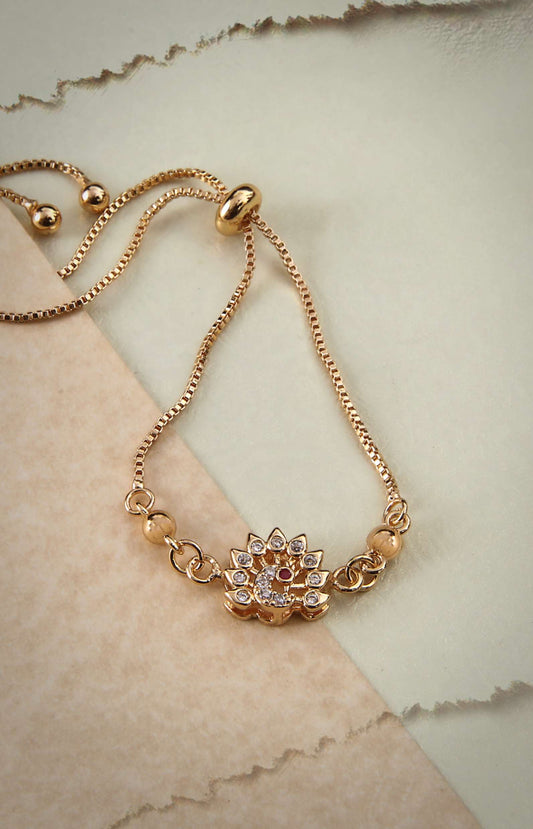 Radiant Floral Gold Cuff Bracelet