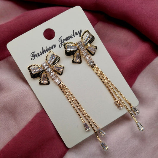Bow Dangle Korean Earrings