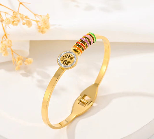 Golden Mosaic Charm Bracelet