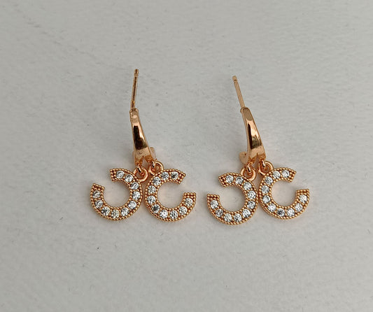 Chanel Style Double C Earrings