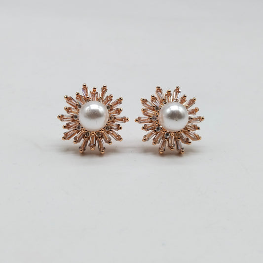 Rose Gold Pearl Radiance Earrings