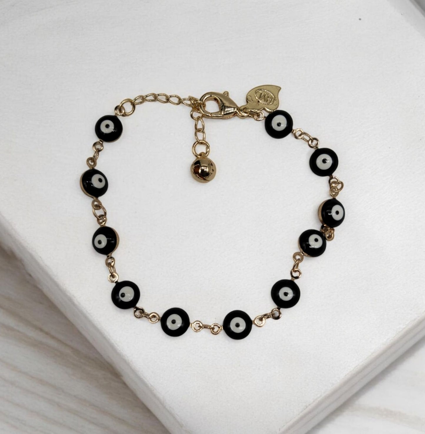 Evil Eye Good Luck Gold Plated Adjustable Size Brass Chain Vastu Feng Sui Reiki Healing Bracelet