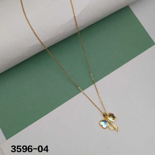 Butterfly Yellow Gold Diamond-Studded Pendant