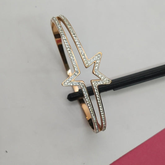 Star women bracelet rose gold metal