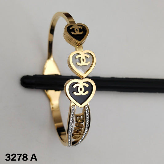 Golden Contrast Cuff Bracelet
